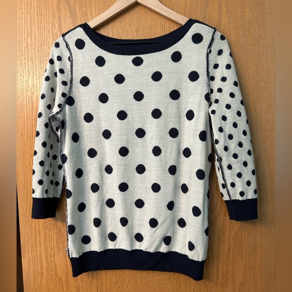 The Limited sweater, navy blue with polka dots, large Limited Sweater reversible - Picture 7 of 16